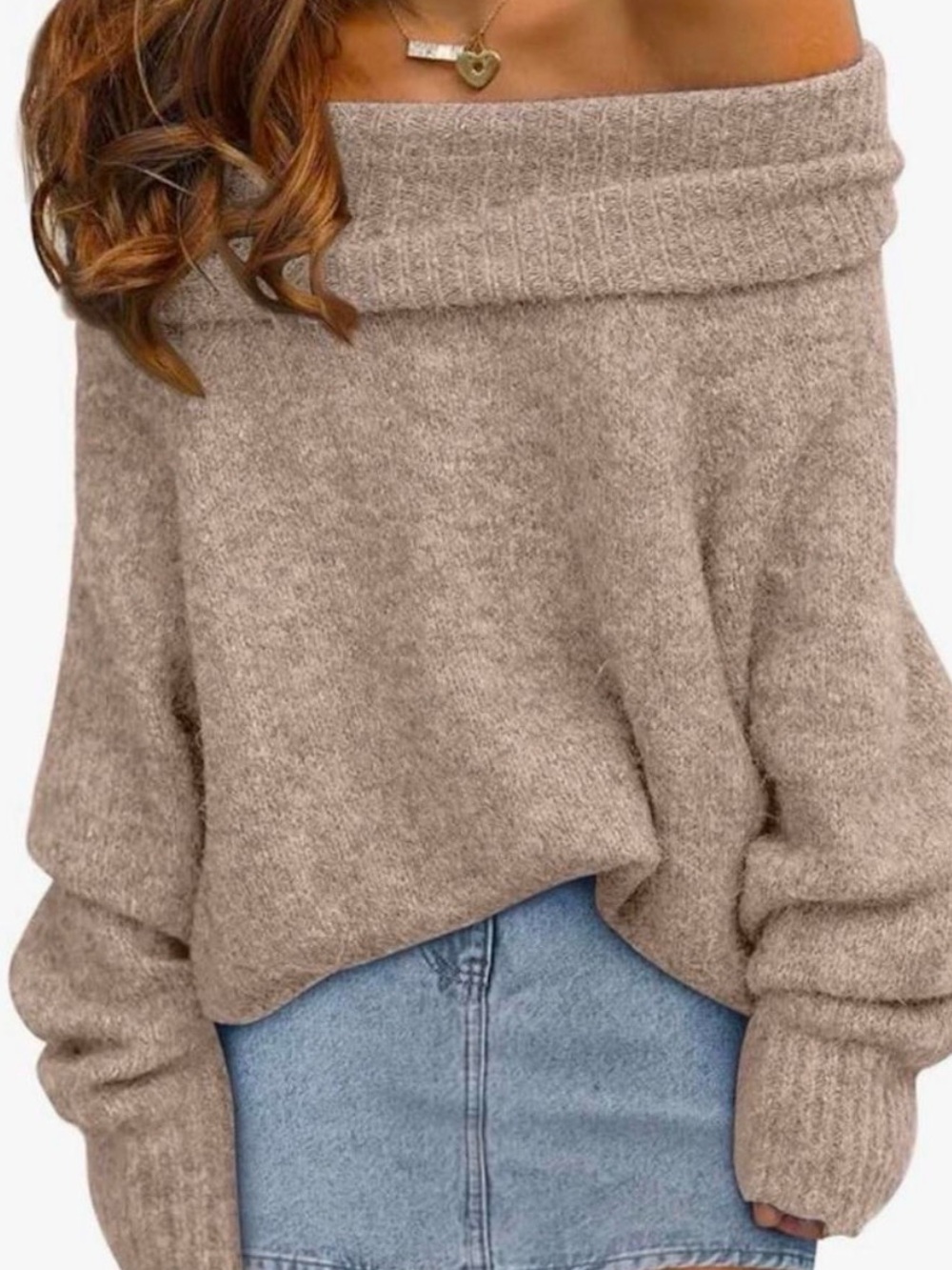 Altar'd State Neutral Beige Cowl Neck Sweater